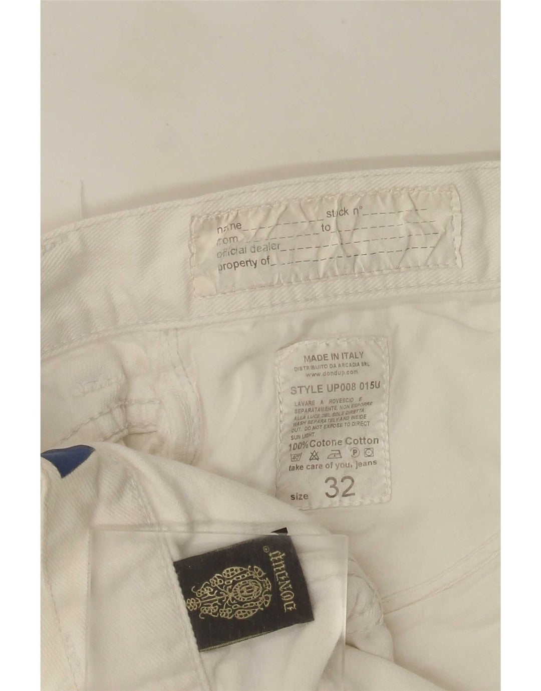 Dondup Blugi Drepți Femei L32 L29 Bumbac Alb