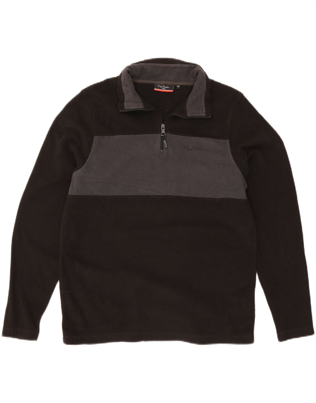 Pulover din lână pentru bărbați Pierre Cardin, cu fermoar, negru, color block