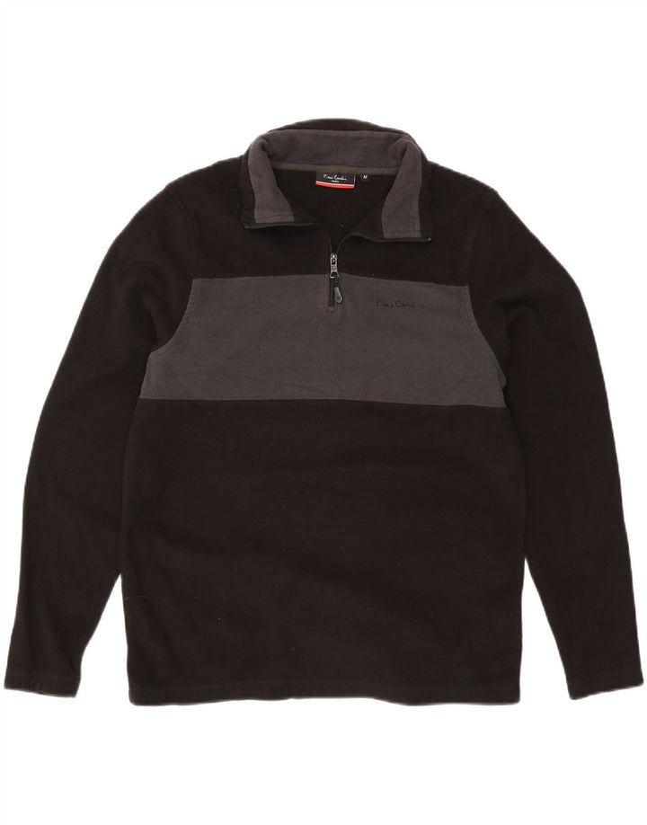Pulover din lână pentru bărbați Pierre Cardin, cu fermoar, negru, color block