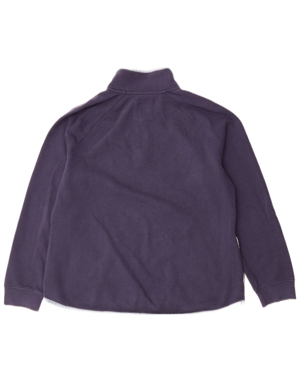 CREW CLOTHING Hanorac pentru femei cu fermoar și gât Pulover UK 14 Mare Bleumarin