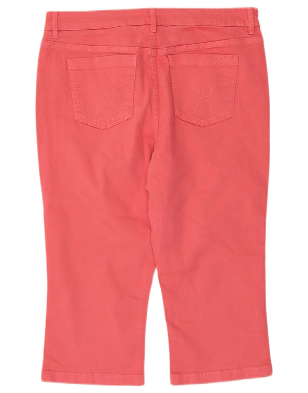 Crew Clothing Pantaloni drepti Capri pentru femei UK 14 Large W34 L19 Roz