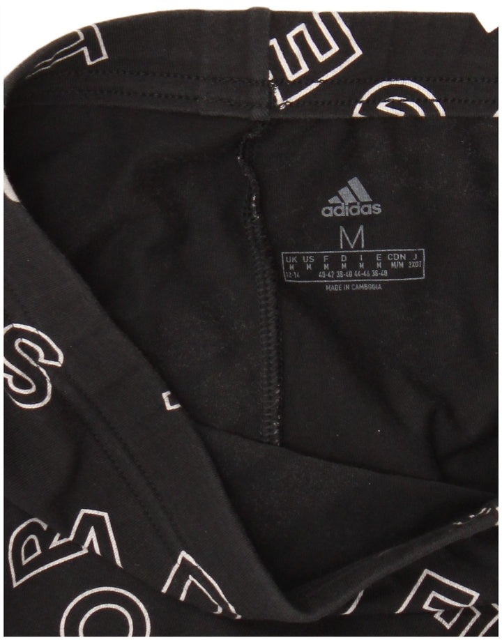Leggings grafic Adidas pentru femei UK 12/14 Medium Black