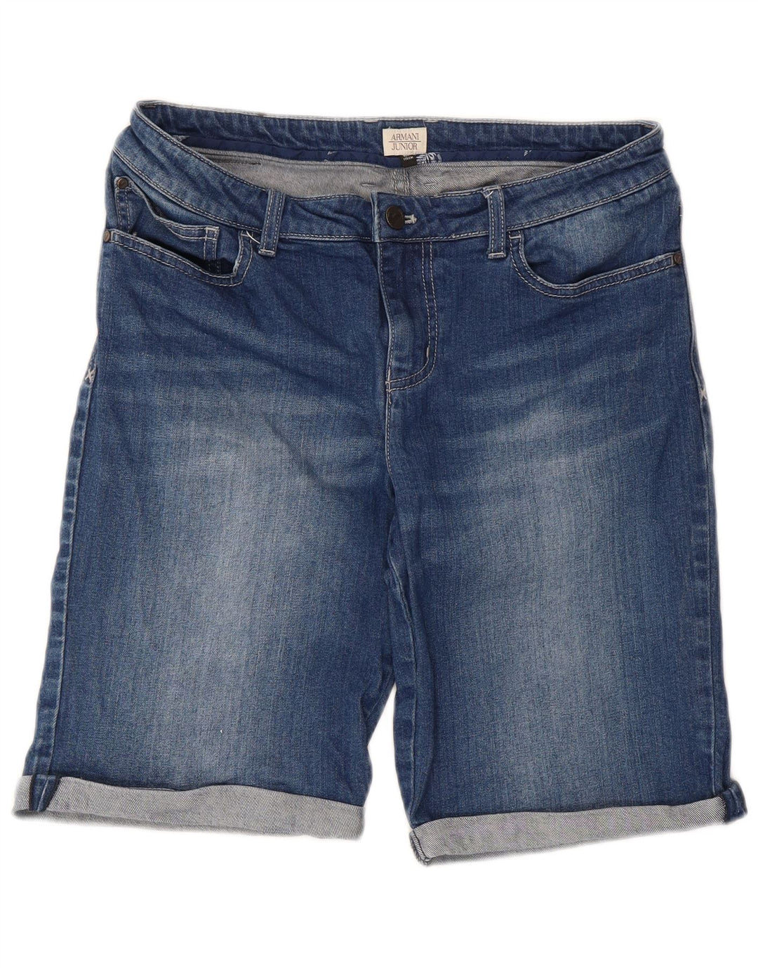 Pantaloni Scurt Denim Armani Junior Băieți 15-16 Ani W32 Bumbac Albastru