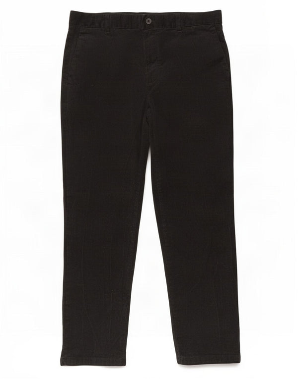 Pantaloni pentru bărbați Marks & Spencer, cu ajustare normală, din velur, L36 L29, bumbac negru