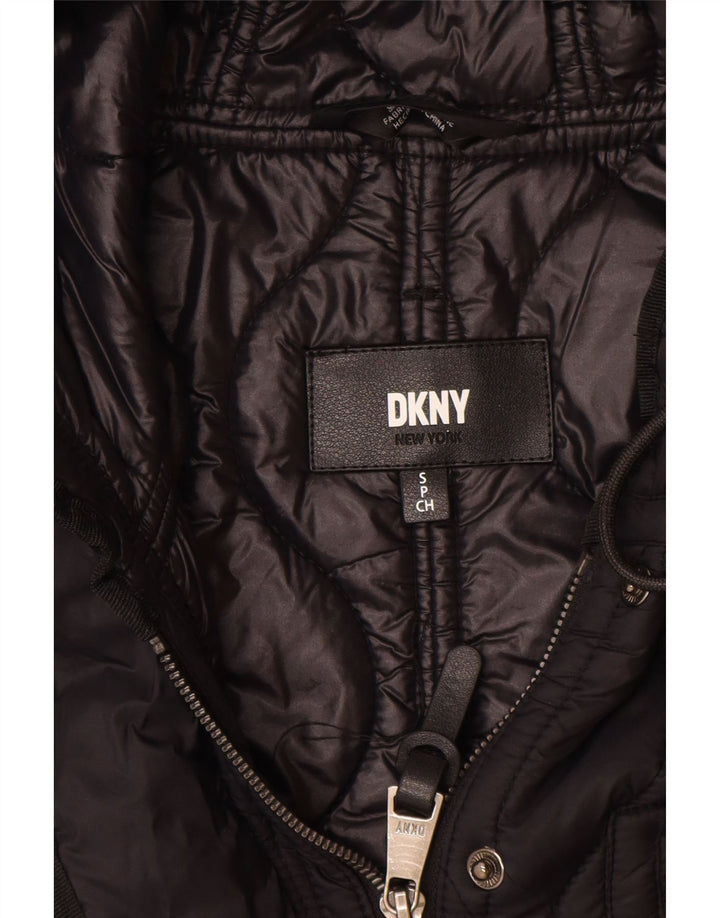 Dkny pardesiu matlasat supradimensionat pentru femei UK 10, mic, negru, nailon