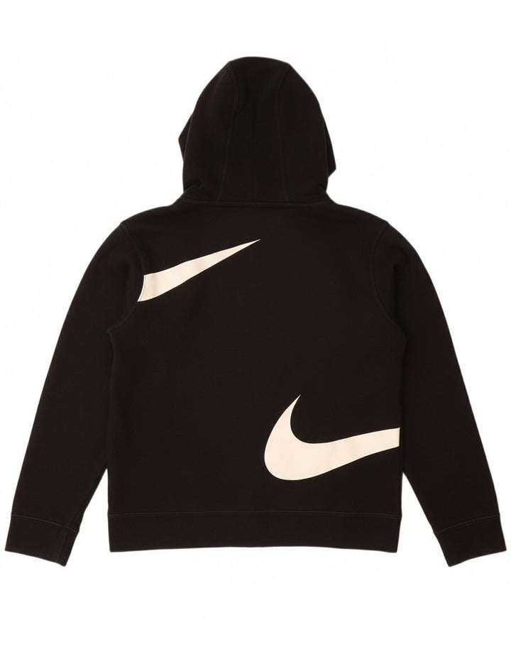 Pulover NIKE pentru băieți Swoosh Graphic, cu fermoar, 10-11 ani, mediu negru