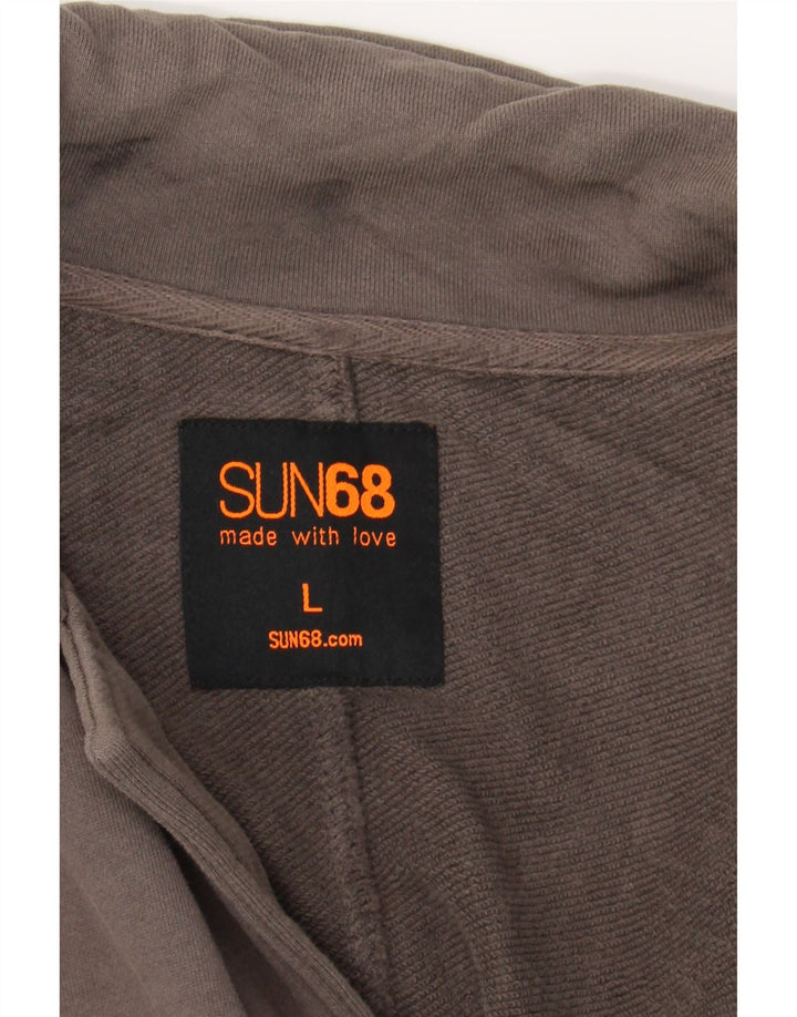 SUN68 Womens 2 Button Blazer Jacket UK 16 Large Grey Cotton Vintage Sun68 and Second-Hand Sun68 from Messina Hembry 