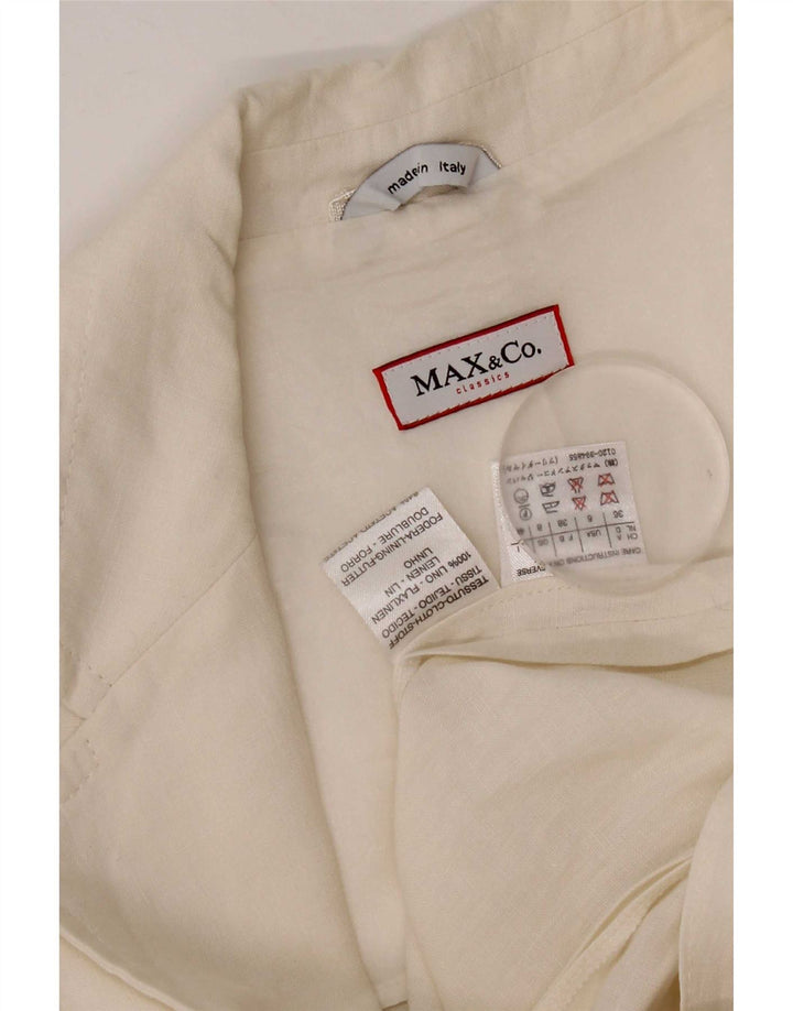 Blazer pentru femei Max & Co. Jachetă cu 3 nasturi UK 8 Mic, in alb