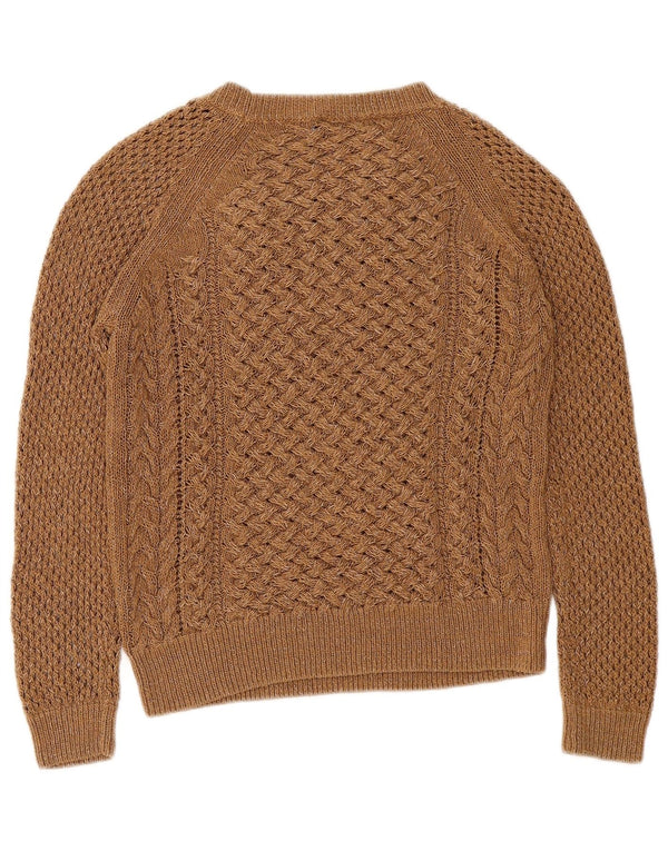 Pulover pentru femei Massimo Dutti cu gât de barcă UK 10 mic maro