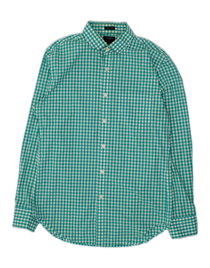 J. CREW Mens Thompson Shirt Size 15 1/2 Medium Green Gingham Cotton Vintage J. Crew and Second-Hand J. Crew from Messina Hembry 