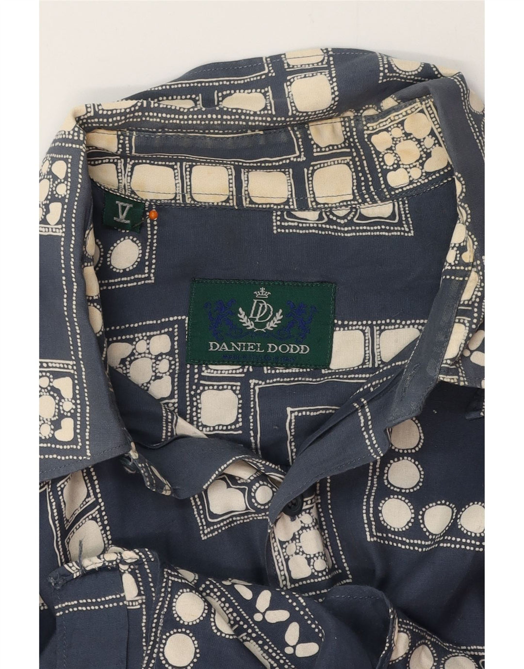 Cămașă Bărbați VINTAGE Mare Bleumarin Geometric