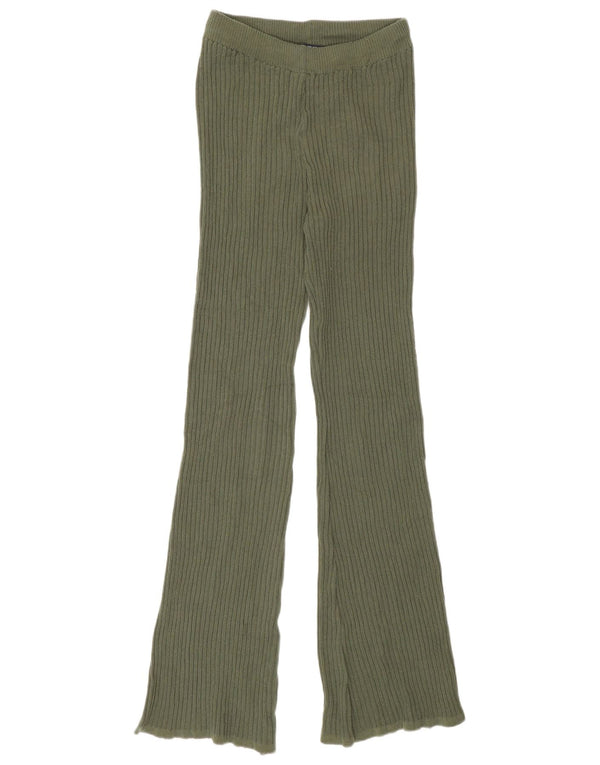 Leggings din tricot pentru femei Zara UK 12 Poliester verde mediu