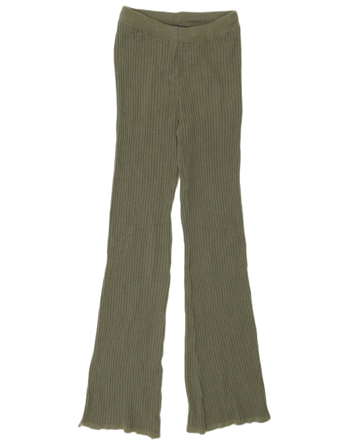 Leggings din tricot pentru femei Zara UK 12 Poliester verde mediu