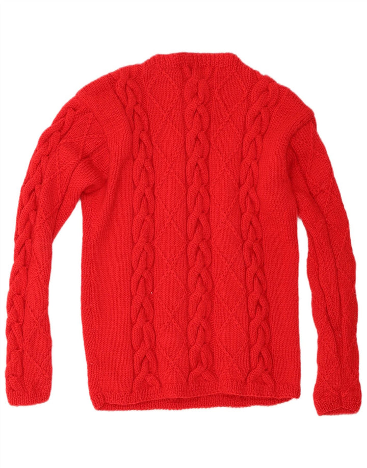 Pulover vintage cu gât țestoasă pentru femei UK 12 Medium Red
