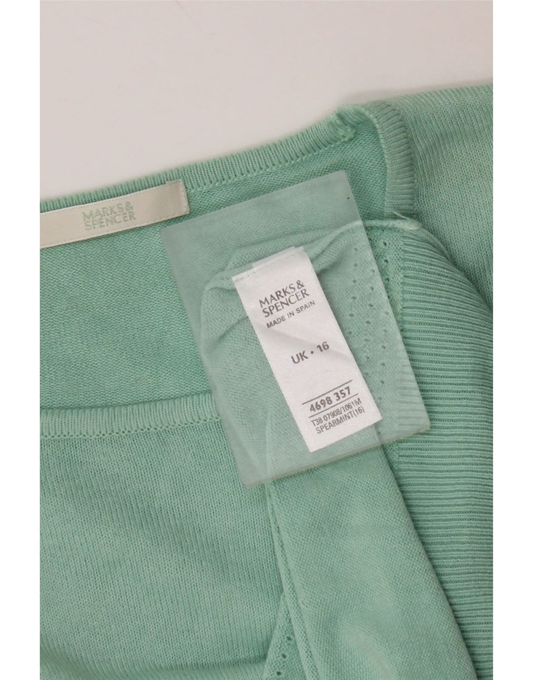 MARKS & SPENCER Pulover crop pentru femei cu decolteu rotund Turcoaz mare UK 16