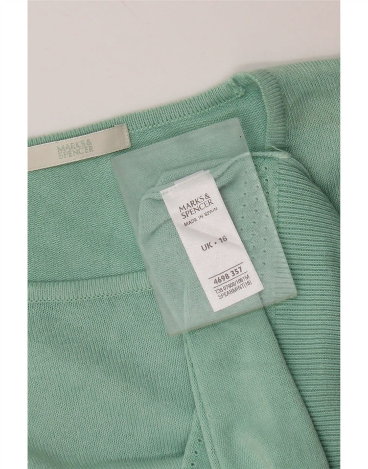 MARKS & SPENCER Pulover crop pentru femei cu decolteu rotund Turcoaz mare UK 16