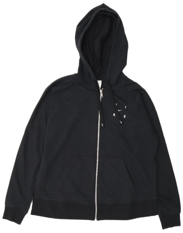 Pulover Nike Dri Fit supradimensionat cu capotă cu fermoar UK 10 Mic Bleumarin