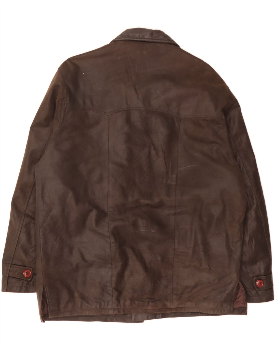 BASETTI Mens Leather Coat IT 52 XL Brown Leather Vintage Basetti and Second-Hand Basetti from Messina Hembry 