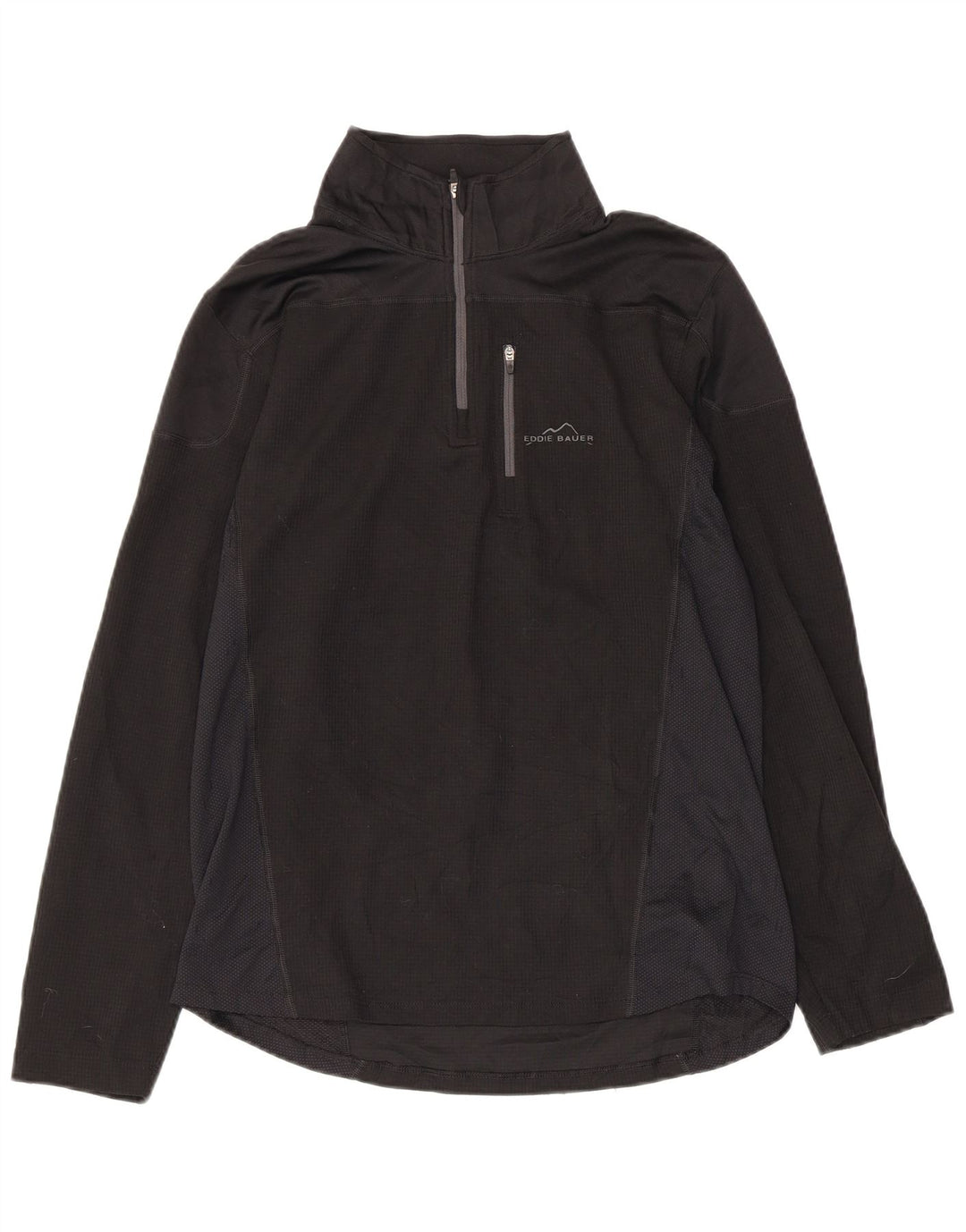 EDDIE BAUER Top de trening pentru femei, cu fermoar, cu gât, 10 UK, negru