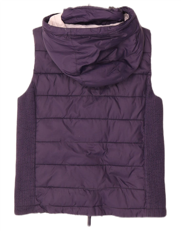 SUPERDRY Gilet căptușit cu glugă pentru femei UK 14 mare, poliester bleumarin