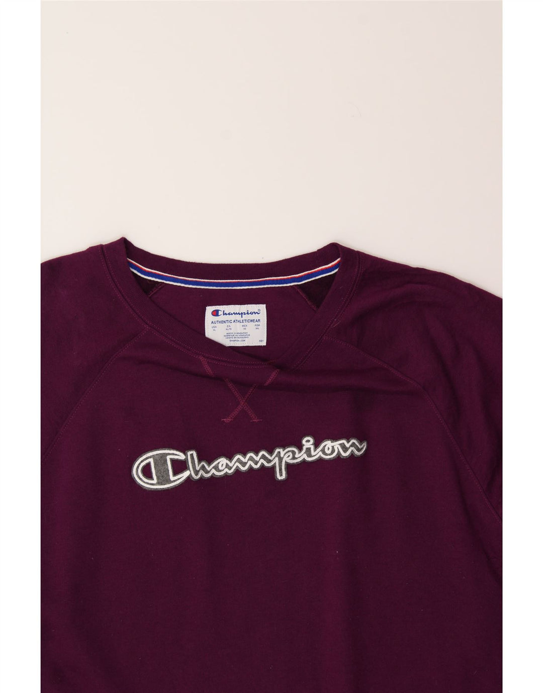 CHAMPION Womens Graphic Sweatshirt Jumper UK 18 XL Purple Polyester Vintage Champion and Second-Hand Champion from Messina Hembry 