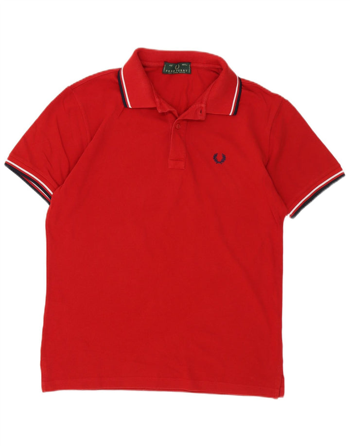 Cămașă polo Fred Perry pentru bărbați, bumbac cu dungi roșii medii