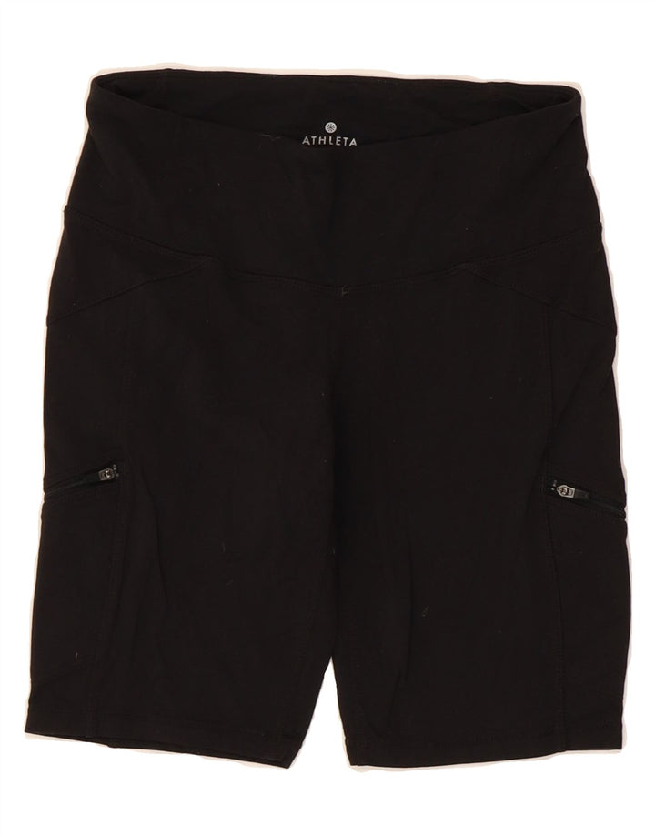 ATHLETA Womens Bermuda Sport Shorts UK 10 Small  Black Nylon Vintage Athleta and Second-Hand Athleta from Messina Hembry 