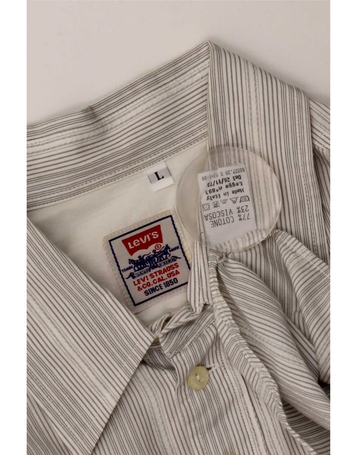Cămașă pentru bărbați Levi's, mare, gri cu dungi, bumbac
