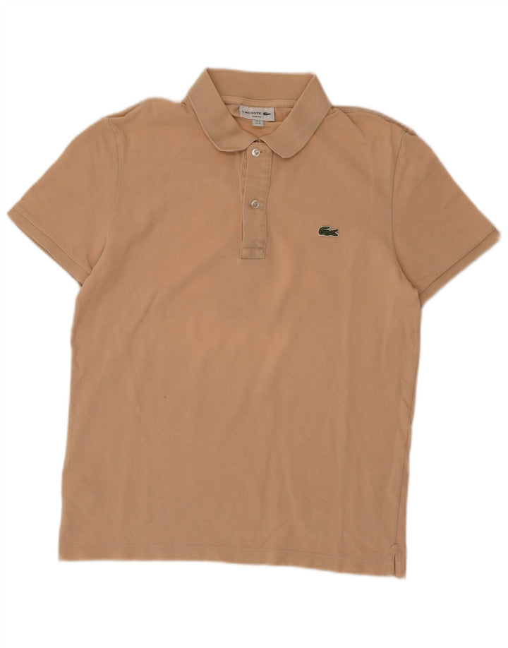 Tricou polo pentru bărbați Lacoste Slim Fit Mărimea 4 Bumbac Bej Mediu