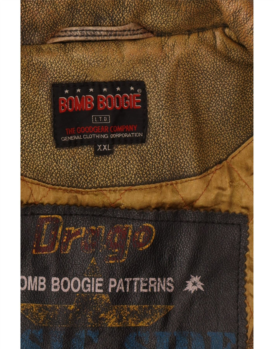 Jachetă din piele pentru bărbați BOMB BOOGIE UK 44 2XL maro, motociclist din piele