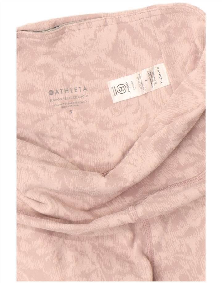 Leggings pentru femei Athleta cu model abstract, UK 8, nailon roz mic