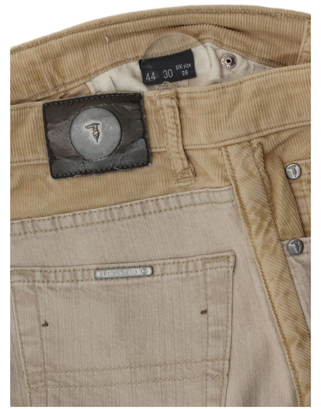 Blugi drepti pentru femei Trussardi IT 44 Medium W28 L28 Bej Colorblock