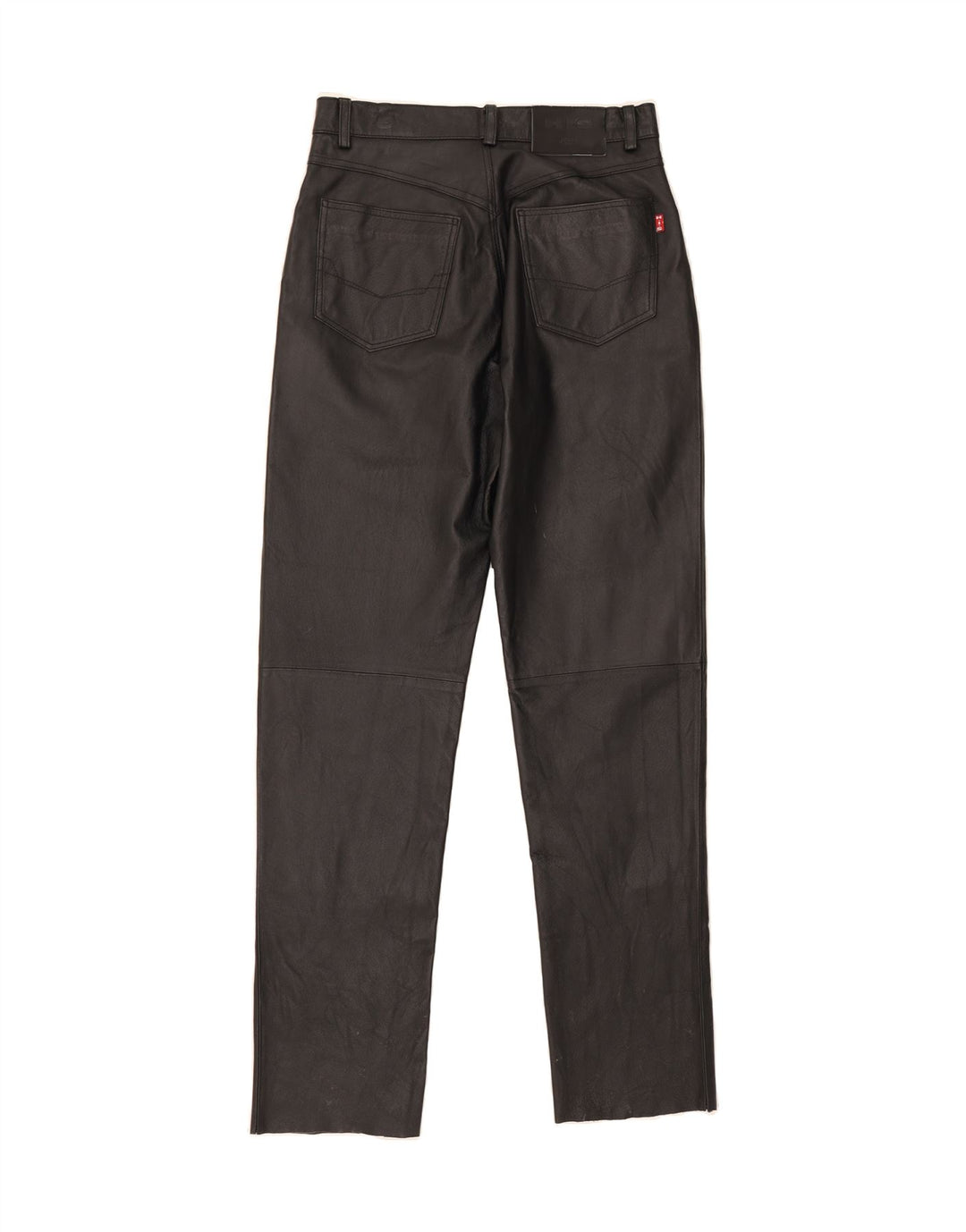 H.I.S Womens Straight Leather Trousers EU 38 Medium W28 L32 Black Vintage H.I.S and Second-Hand H.I.S from Messina Hembry 