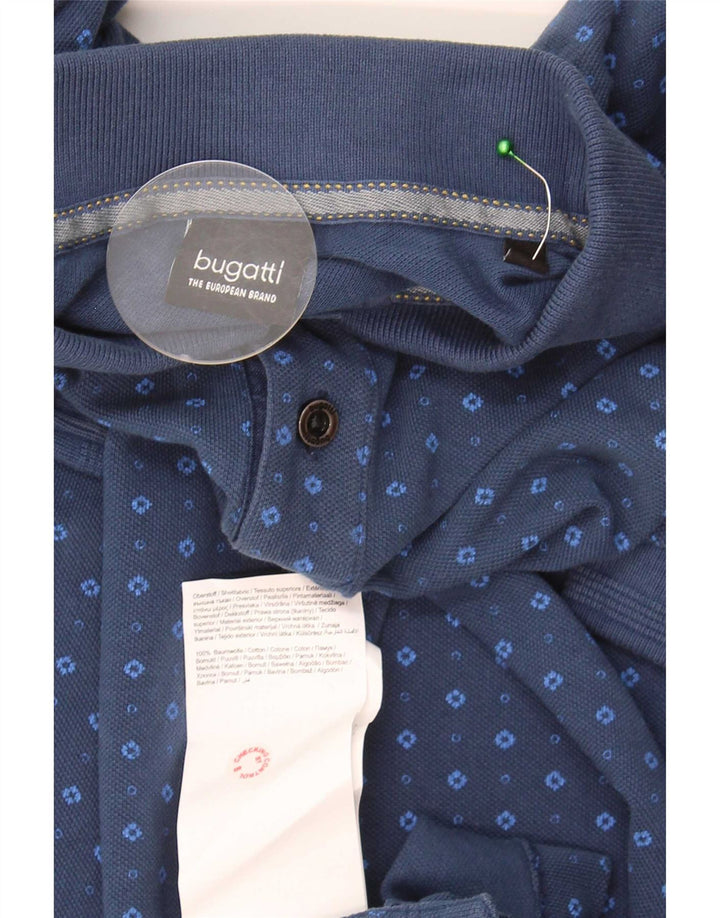 Tricou polo Bugatti pentru bărbați, bumbac cu pete albastre medii