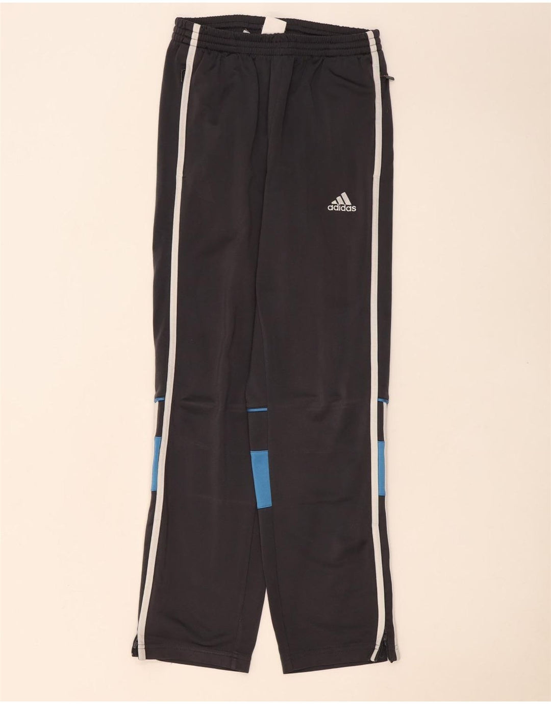 Pantaloni de trening Adidas pentru băieți 11-12 ani, gri, poliester color bloc
