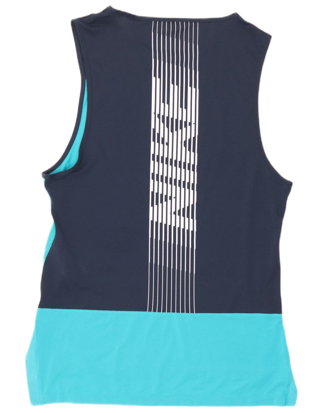 Top cu vestă grafică Nike Dri Fit pentru femei UK 14 Medium Blue Colorblock