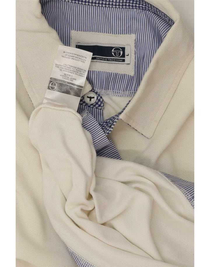 Tricou polo Sergio Tacchini pentru bărbați, bumbac cu dungi albe