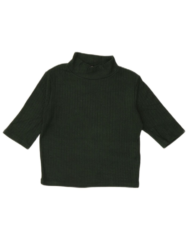 Tricou Crop pentru femei Zara UK 8 Small Green Viscose