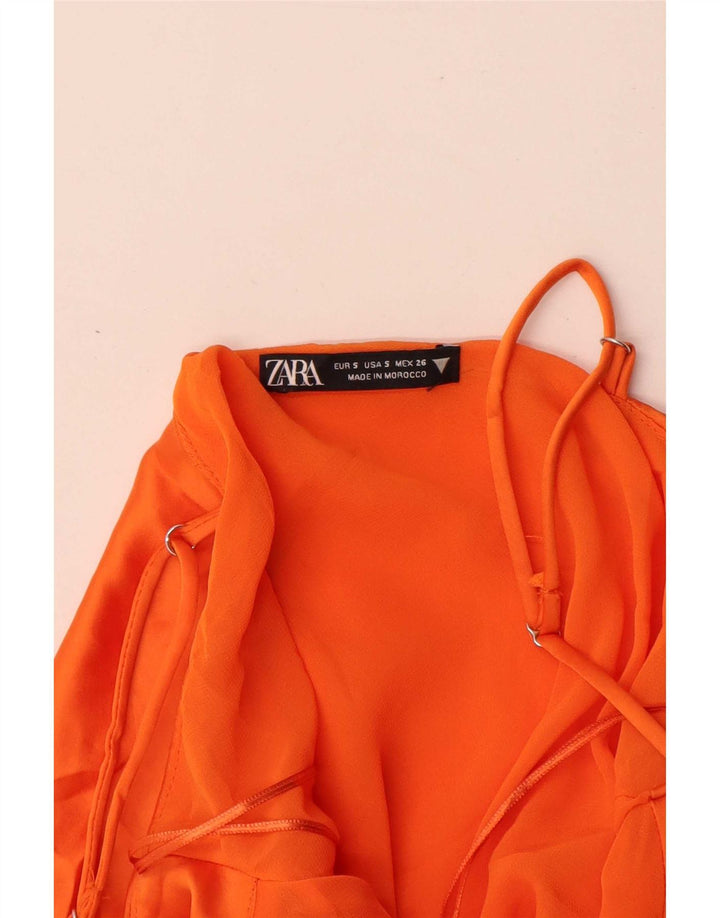 Rochie pentru femei Zara UK 8 Poliester portocaliu mic