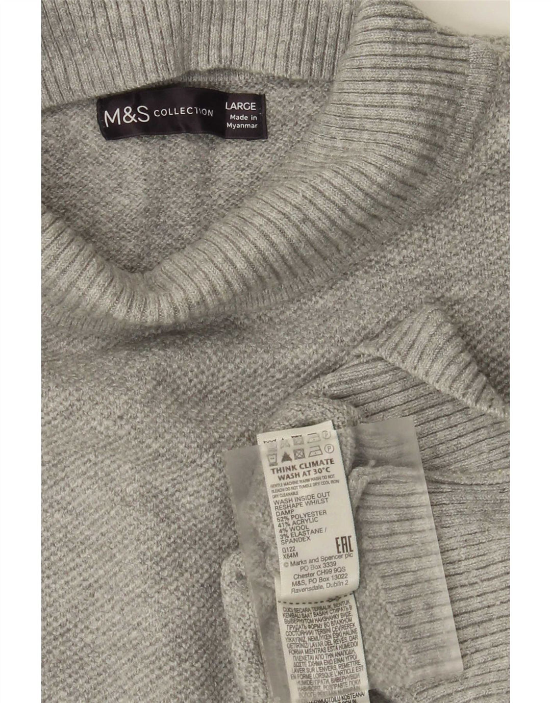Pulover cu gât țestoasă pentru femei Marks & Spencer UK 16 mare, gri