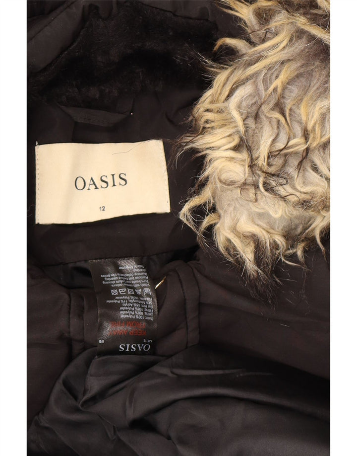 Palton căptușit cu glugă pentru femei OASIS UK 12 Poliester mediu negru