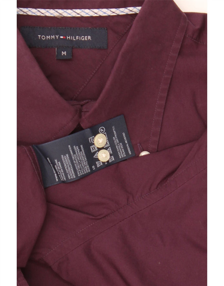 Cămașă Tommy Hilfiger pentru bărbați, bumbac violet mediu