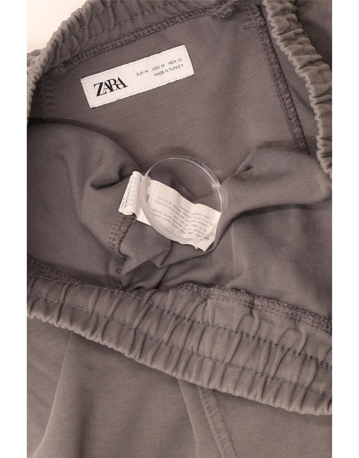 Pantaloni scurți sport pentru bărbați Zara, bumbac gri mediu