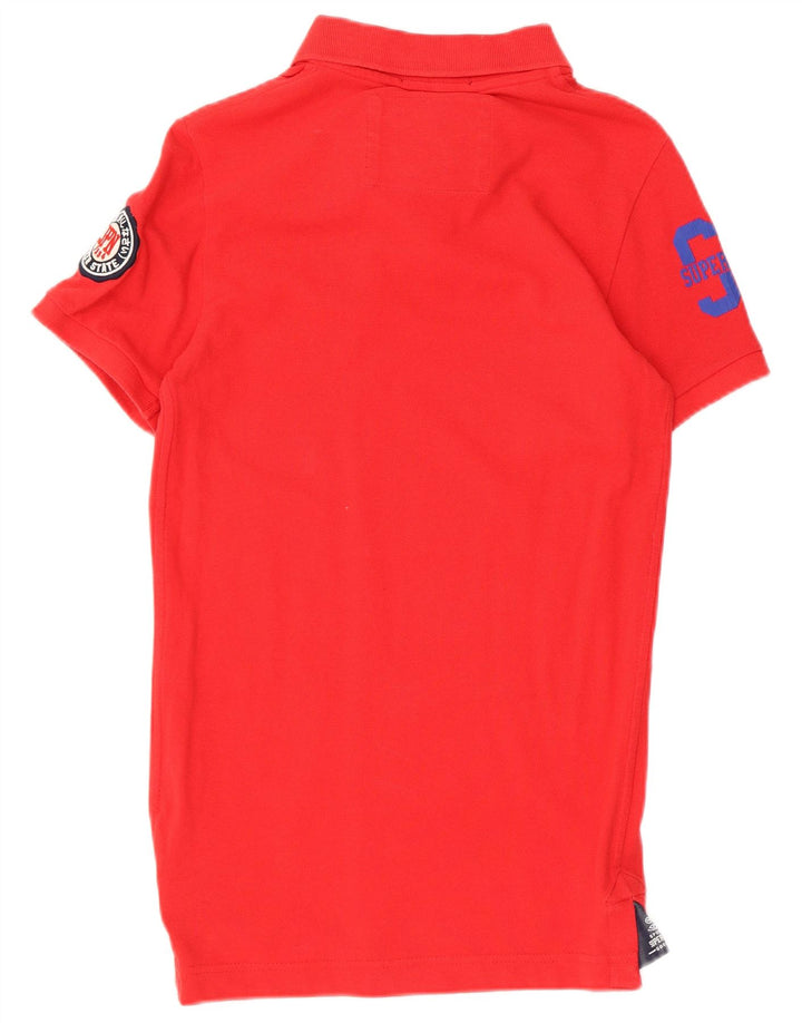 Tricou polo grafic pentru bărbați Superdry, bumbac roșu mic