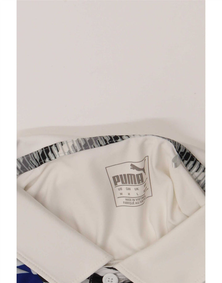 Tricou polo Puma pentru bărbați, mediu alb, bloc de culoare