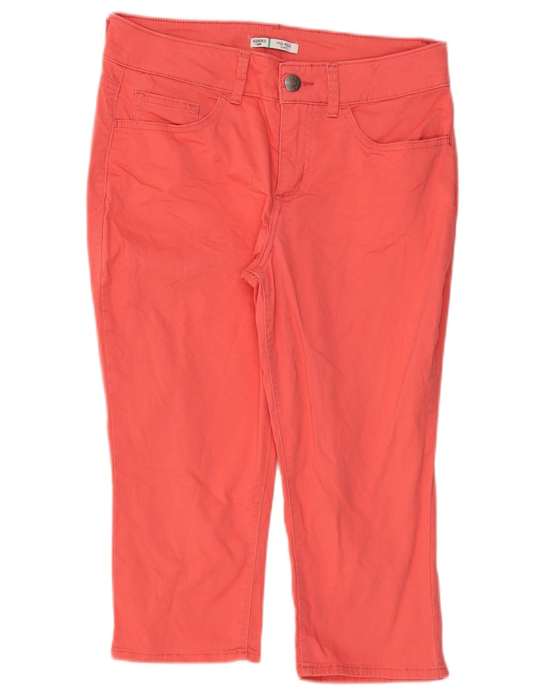 Pantaloni Capri Riders LEE pentru femei cu talie medie US 8 Medium W30 L18 Bumbac roșu