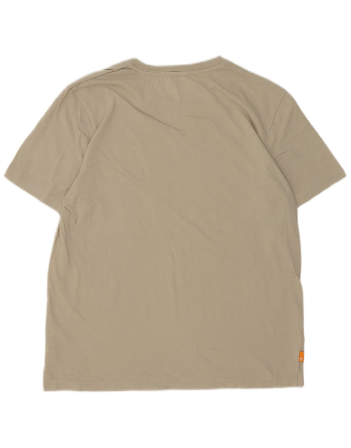 Tricou grafic Timberland pentru bărbați, cu croiala normală, top, bumbac, bej mediu