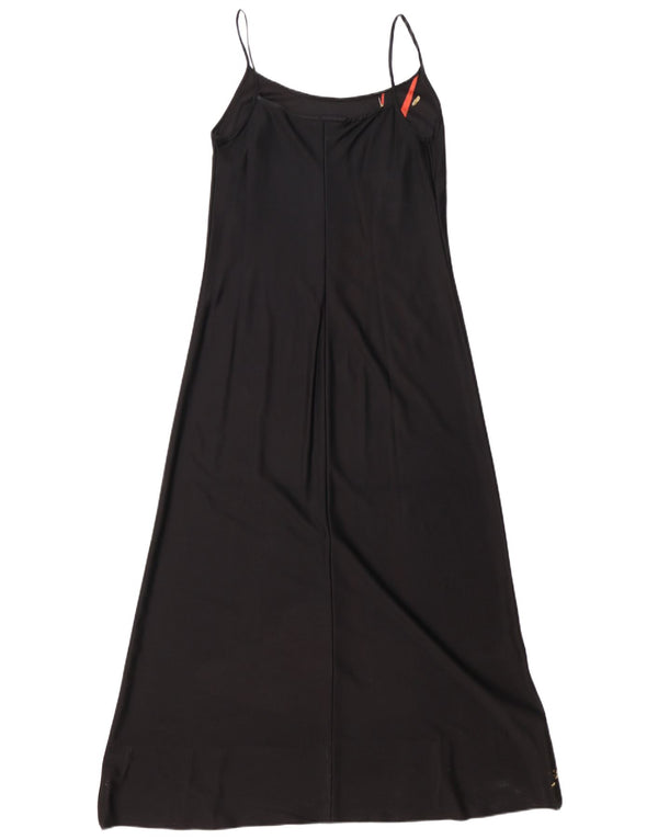 Rochie maxi fără mâneci cu grafică vintage pentru femei UK 12 Medium Black Floral