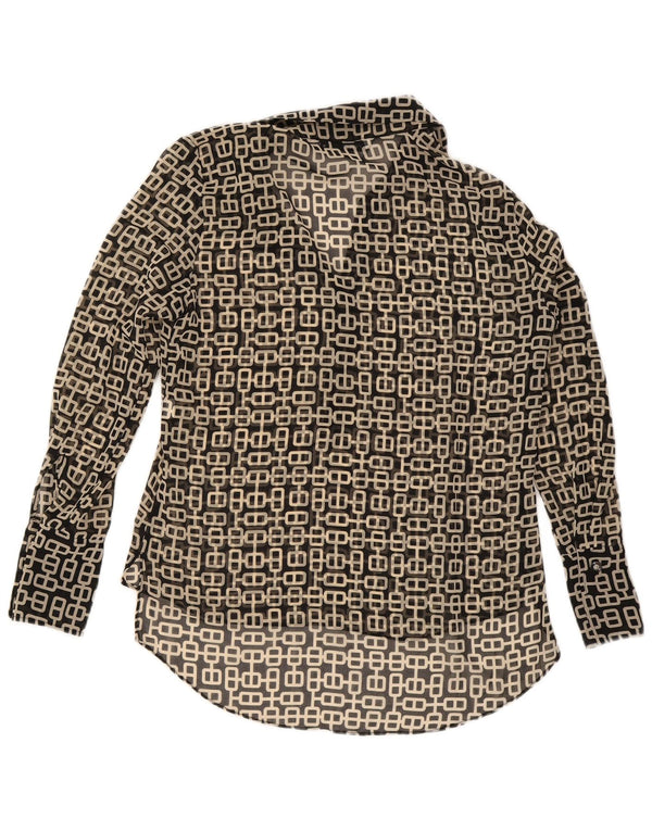 Bluză supradimensionată cu mânecă lungă pentru femei Zara UK 6 XS Negru geometric