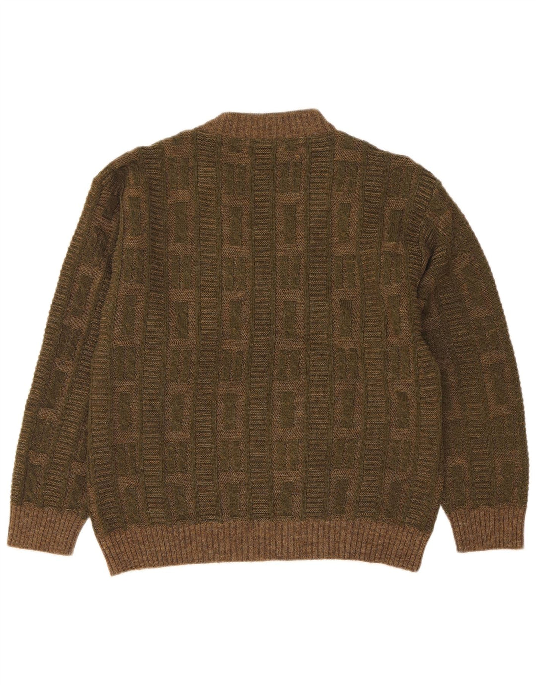 Pulover pentru bărbați Dei Massimi, cu decolteu în V, IT 48 Medium Khaki Argyle/Diamond